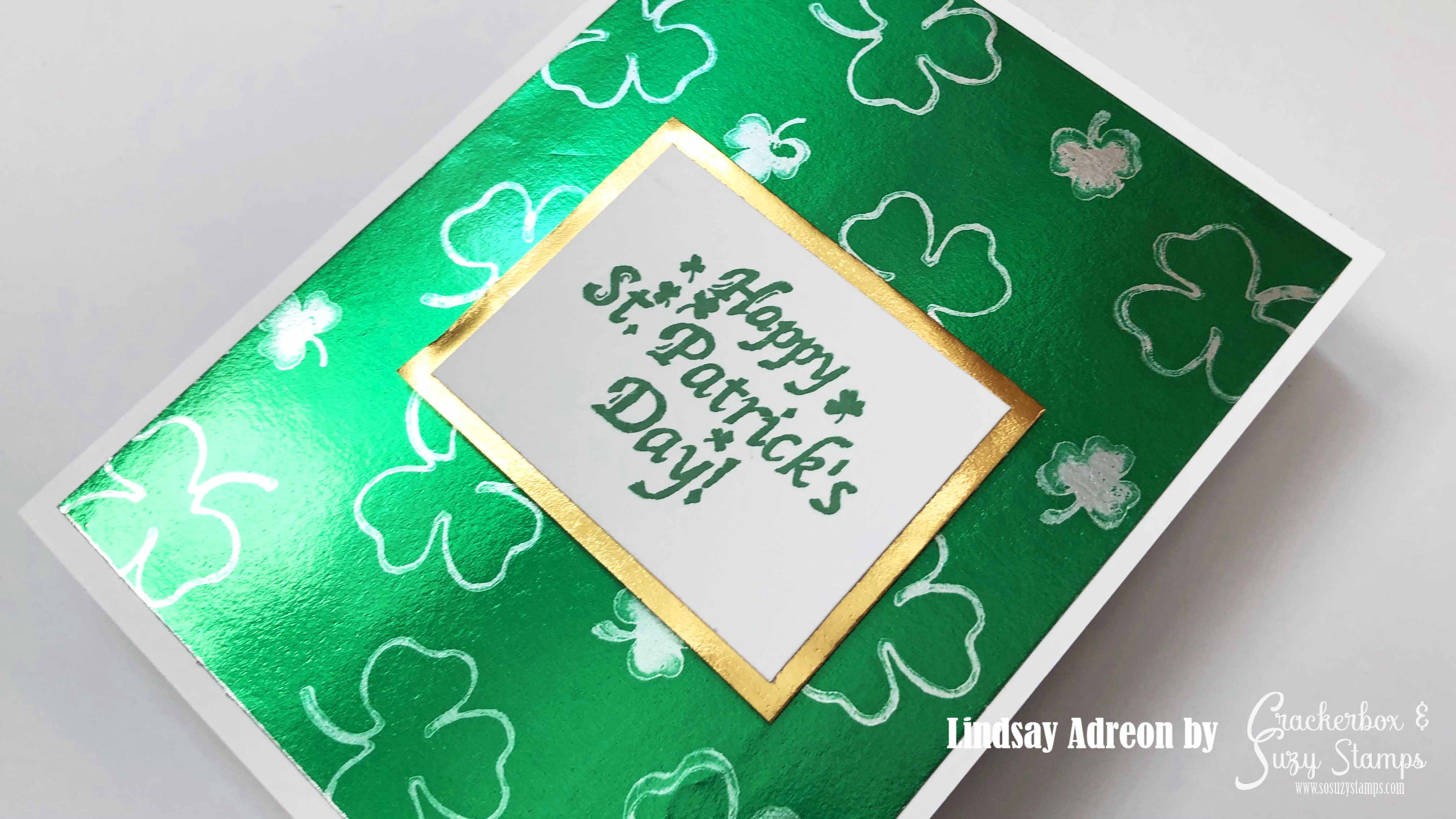 Rinea Foil Paper with a Shamrock Background made with Ghost Ink!